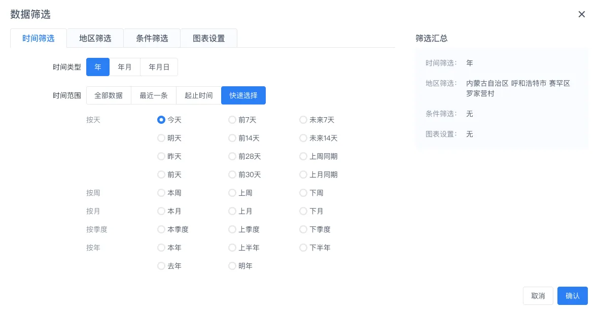 数据筛选 · 时间范围